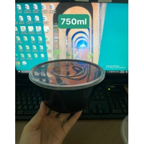 Hộp tròn đế đen 750ml