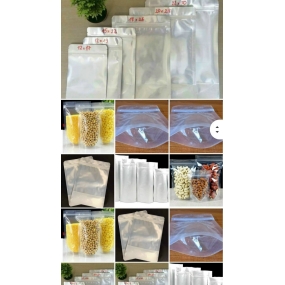 túi zip 1 mặt bạc 1 một măn trong,2 mặt trong 